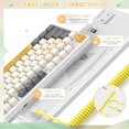 thumbnail image 2 of Lexontech TKL K87 Hot Swappable Gaming Keyboard and Cloud Wrist Rest Pad and Custom Coiled USB C Cable, Wireless 2.4GHz/Bluetooth 5.1/Wired, LIGHTSYNC RGB, Mechanical Keyboard Palm Rest Red Switches, 2 of 10