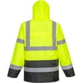thumbnail image 3 of Portwest UH443 Men's Lightweight Hi Vis Contrast Reflective Classic Rain Jacket Yellow/Black, 5X-Large, 3 of 5