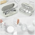 thumbnail image 5 of MoKo 2 in 1 Double Eyeglass Case, Contact Lens Case with Mirror Tweezers Remover, Portable PU Contact Lens Box Soak Storage Container Kit,Beige, 5 of 7