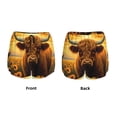 thumbnail image 6 of Uemuo Sunset Sunflower Cow A Pattern Women's Athletic Shorts High Waisted Running Shorts with Liner Pockets Gym Elastic Workout Shorts-Small, 6 of 9