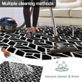 thumbnail image 5 of Geometric Outdoor Rug for Patio/Deck/Porch, Non-Slip Large Area Rug 3 x 5 Ft, Modern Abstract Lines Texture Black Indoor Outdoor Rugs Washable Area Rugs, Reversible Camping Rug Carpet Runner, 5 of 8
