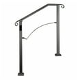 thumbnail image 7 of Outdoor Stair Handrails 2-3 Steps, Wrought Iron Railing for Concrete Steps, Black Arch Handrail for Porch, Secure Flexible Handrails for Wooden Stairs, 7 of 7