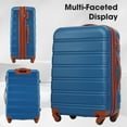 thumbnail image 3 of Luggage Sets 3 Piece, Hardside Expandable Ultra Durable PC Lightweight Carry On, Travel Suitcase Set with TSA Lock Spinner Wheels, Navy Blue, 3 of 9