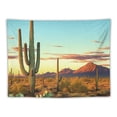 thumbnail image 5 of ERAPDAUR  Saguaro Tapestry, Sun Goes down in Desert Prickly Pear Cactus Southwest Texas National Park, Wide Wall Hanging for Bedroom Living Room Dorm,Orange Blue 50x40inch, 5 of 6
