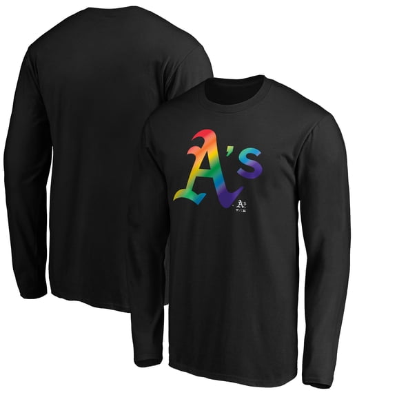 Men's Black Athletics Team Pride Logo Long Sleeve T-Shirt