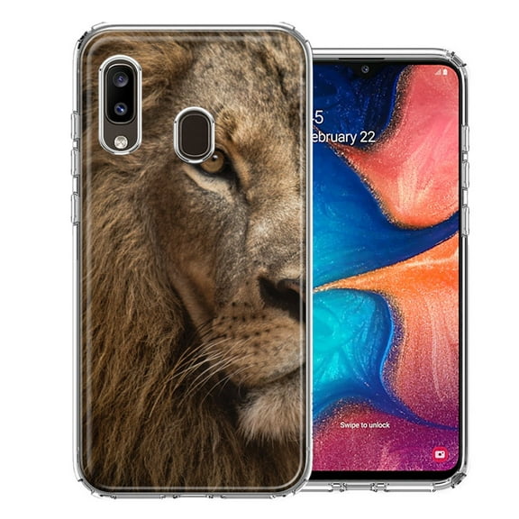 MUNDAZE For Samsung A20 Lion Face Nosed Design Double Layer Phone Case Cover