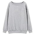 thumbnail image 5 of Trendy Tops for Women 2025 Solid Sweatshirt Women's Off Shoulder Sweatshirt Casual Long Sleeve Pullover Tops For Daily Wear Comfortable Soft Stretchy Pure Color Loose Fit Spring Fall Winter Fashion, 5 of 5