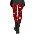 thumbnail image 3 of Christmas Fall Polyester Ankle-Length Spandex Floral Leggings for Women Red Women's Day Autumn And Winter Artistic Splash Printed Soft Stretchy Pants S, 3 of 6