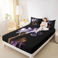 thumbnail image 3 of Castle Fairy Dreamy Violet Blossoms King Sheets 4pcs,Romantic Black Girl Floral Bedding,Purple Lavender Lilac,1 Fitted Sheet, 1 Flat Sheet and 2 Pillowcases, 3 of 6