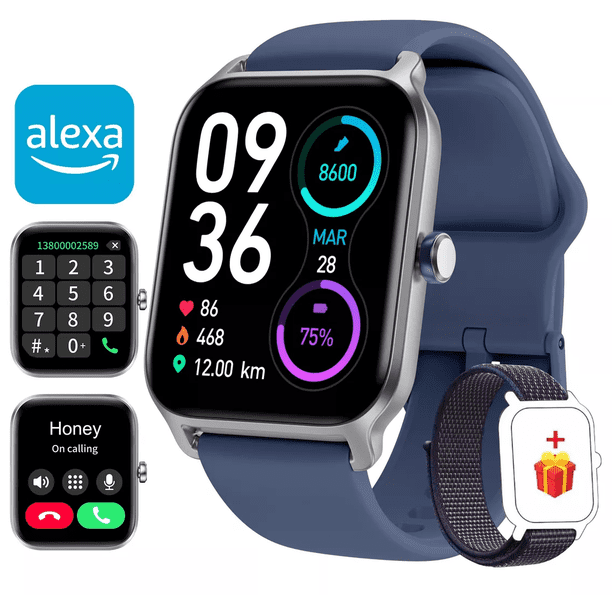 Reloj Inteligente Bluetooth BLOOSOM 1.8'' Llamada Alexa Azul Marino