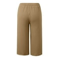 thumbnail image 5 of ERkkoi Cargo Capri Pants for Women High Waisted Relaxed Fit Elastic Knit Waist Casual Capris Trousers Cropped Pants Khaki XXL, 5 of 8