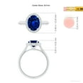 thumbnail image 5 of ANGARA Lab Grown 2 Ct Oval Blue Sapphire Halo Engagement Ring for Women in 14K White Gold (Size-9x7mm) | September Birthstone, Anniversary, Jewelry Gift for Women | Lab-Grown Blue Sapphire Ring, 5 of 8
