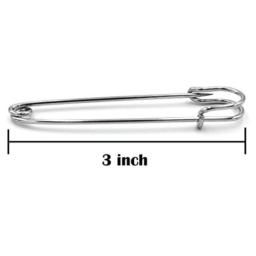 BEADNOVA 4 Inch Large Safety Pins Heavy Duty 20pcs Giant Safety Pins Stainless Steel Big Safety Pin Kilt Pin for Fashion Laundry and Craft Upholstery Blankets Sewing Quilting 10cm, 20pcs 
