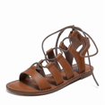 thumbnail image 1 of Sandals For Women Summer Flats Comfortable Cross Strap Gladiator Flat Shoes Casual Beach Sandals, 1 of 3