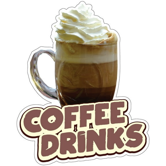Coffee Drinks 8" Decal Concession Stand Food Truck Sticker