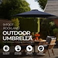 thumbnail image 2 of Open Box Four Seasons Courtyard Rockland 9 Foot Outdoor Patio Market Umbrella, Blue, 2 of 6