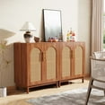 thumbnail image 5 of Tribesigns Set of 2 Rattan Sideboard Buffet Cabinet with Storage, 59 Inch Accent Cabinet with Doors, Storage Cabinet for Dining Room, Living Room, Kitchen, 5 of 8