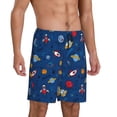 thumbnail image 2 of Kdxio Space Print Mens Sleep Shorts Bottoms Soft Comfy Pajama Wear Pants with Drawstring Pockets, 2 of 5