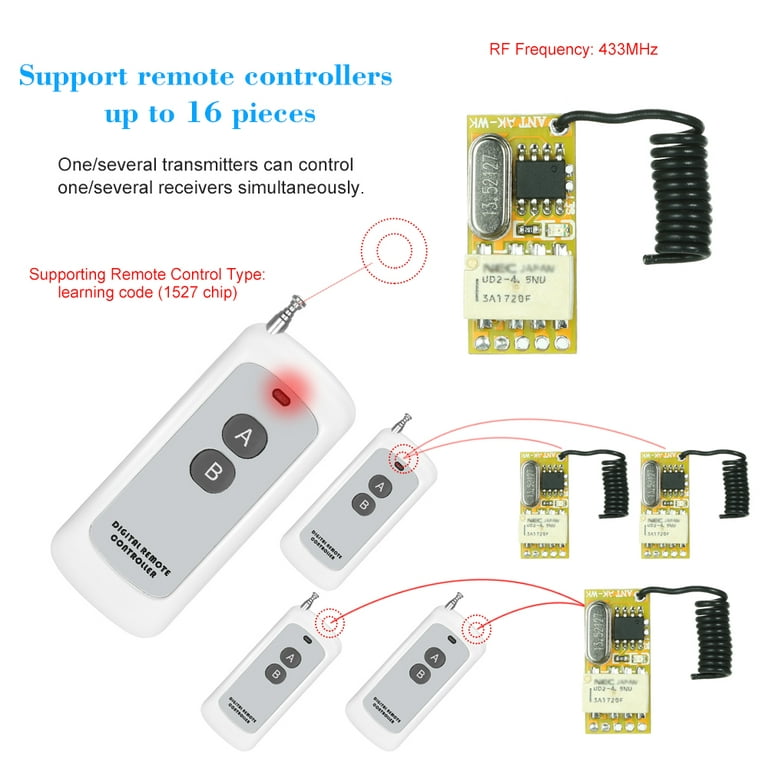 Wireless RF Remote Control Switch Kit with RF Transmitter and Receiver –  Remote Control Switches Online Store