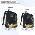 thumbnail image 3 of Picia Sleeping Dragon In Forest Printed Canvas Daypack - Stylish and Durable Vintage Compact Backpack - Class, Work, Travel, or Laptop Bookbag,Organized Compartments-Small, 3 of 6