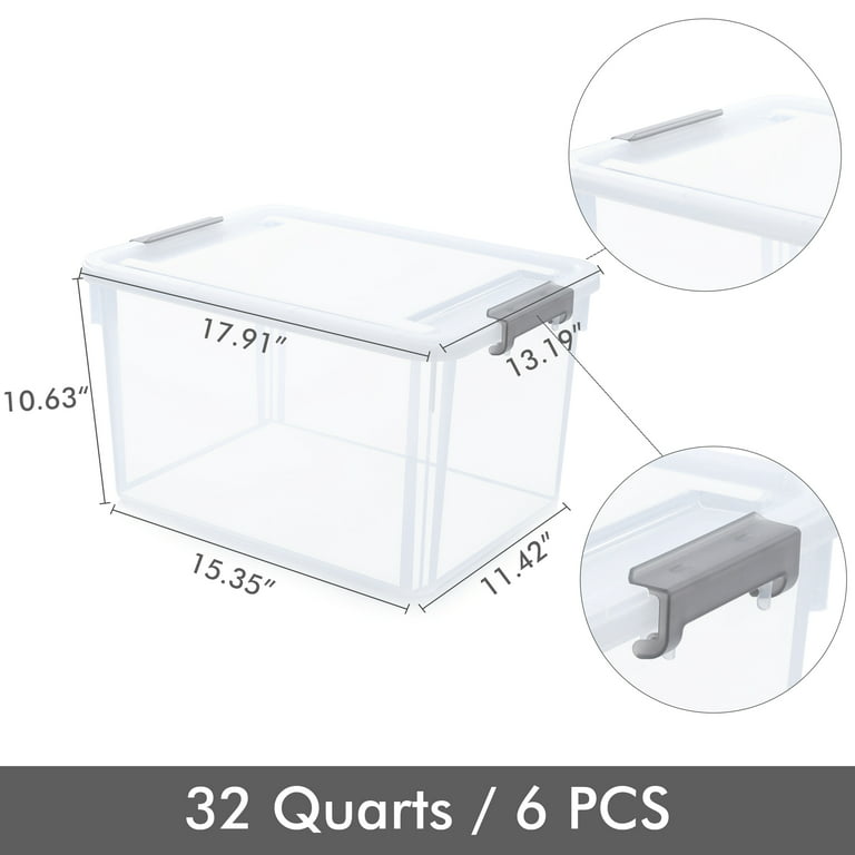 Citylife 1.3 QT 10 Packs Small Clear Storage Bins with Lids