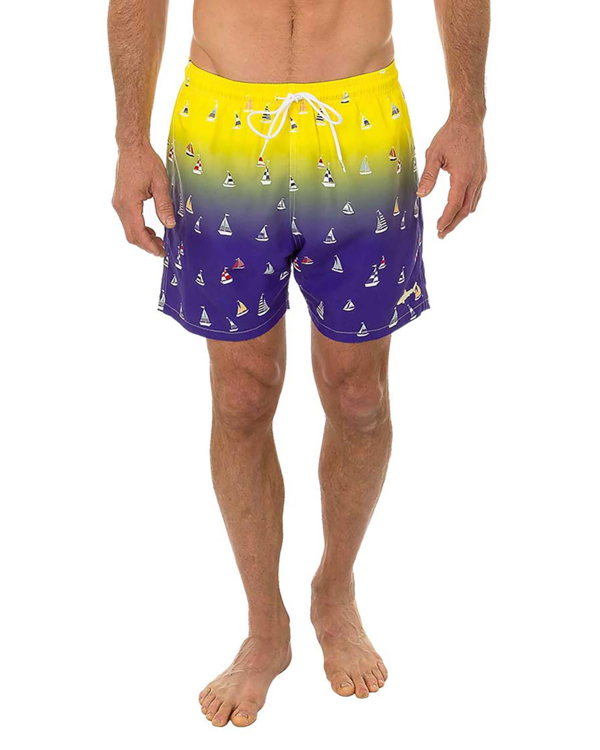 UZZI Uzzi Mens Swimming Shorts Beachwear Boxers Swim Trunks, Yellow