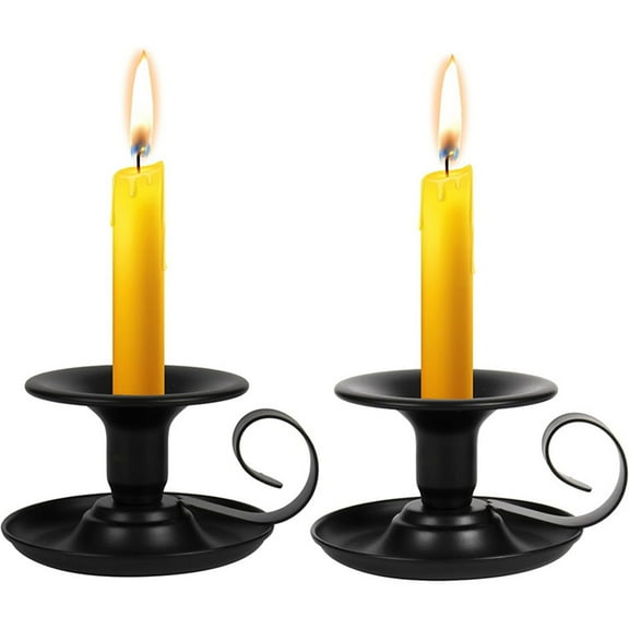 2pc Teacup Candle Holder, Old Retro Small Iron Candle Stand for Aromatherapy Candle Wedding Props, Black