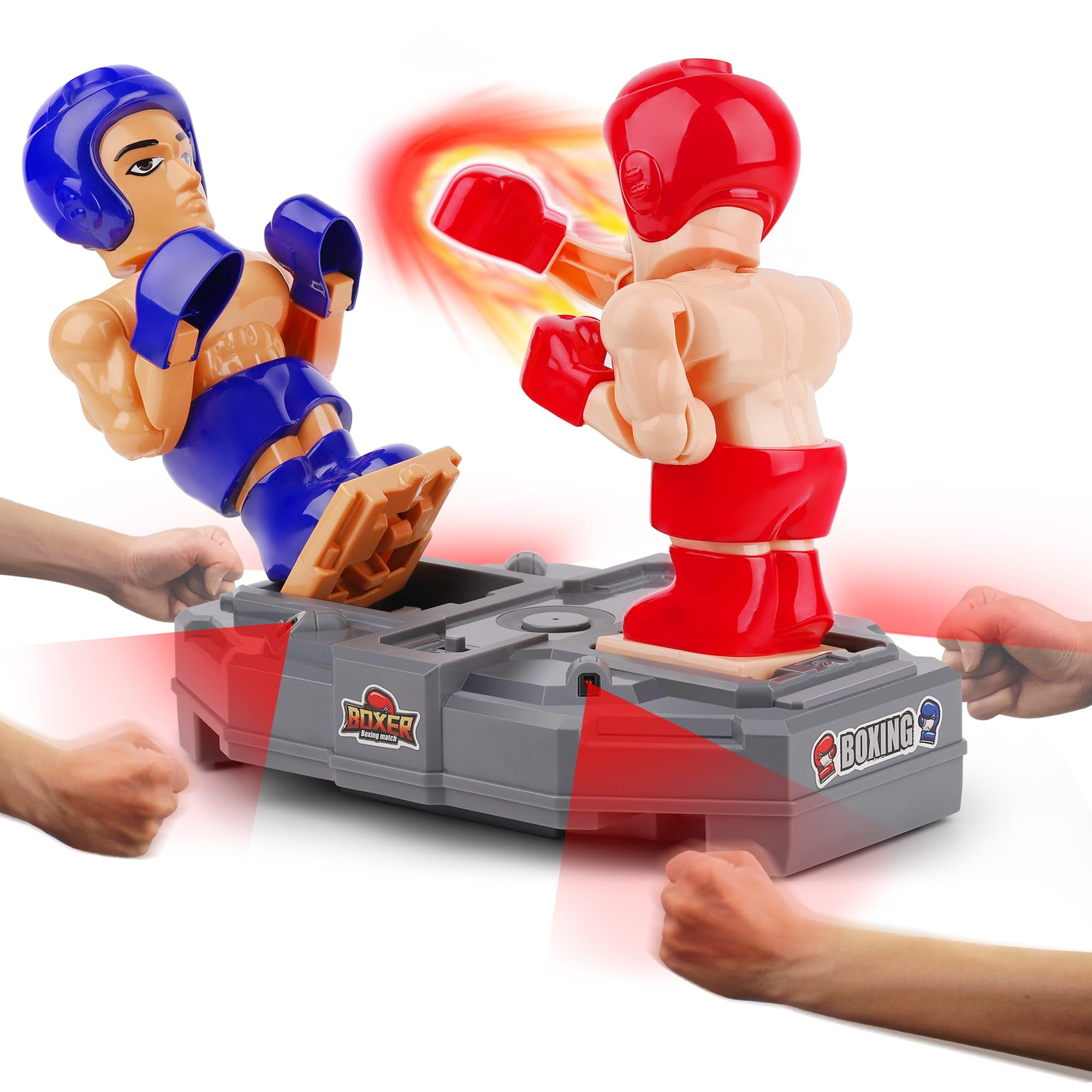iPlay iLearn Electronic Boxing Toys RC Fighting Robots Kid Board Games Wrestling Battle Bots Interactive Punching Boxer Indoor Sports Playset C