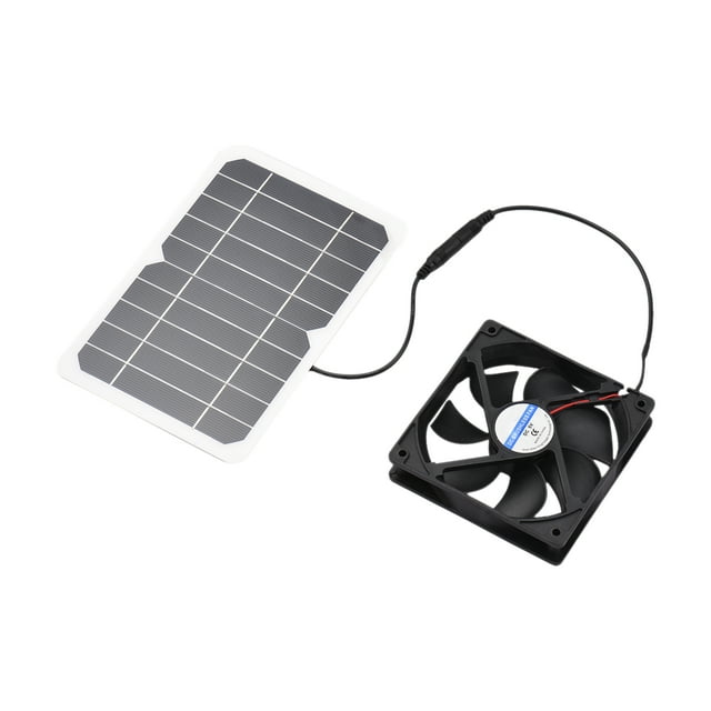 Amdohai 6W 5V Solar Panel with Fan Ventilator Chicken Coops Solar Fan Solar Cell for Dog Chicken House Sheds RV Greenhouse Outdoor Camping Mini Cooling Ventilator