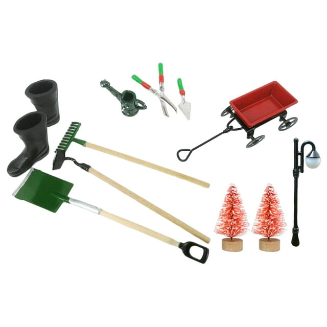 de Modelo de Herramientas de Jardín de Muñecas 1:12, Juguete de Juego de Mano de Obra Exquisita DIY, Accesorios Fotográficos de Hugo Casa de muñecas en miniatura