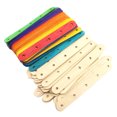 thumbnail image 3 of 50 palitos de madera de colores naturales, jumbo, para manualidades, con agujeros, para manualidades, diseños creativos (coloridos), 3 of 8