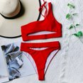 thumbnail image 6 of VerPetridure Bikini Set Women Women Swimwear Solid Color Two-Piece Split Swimsuit Bikini Swimming Beachwear, 6 of 9