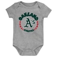 thumbnail image 4 of Infant Gold/White/Heather Gray Oakland Athletics Biggest Little Fan 3-Pack Bodysuit Set, 4 of 4
