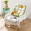 thumbnail image 2 of Yellow Sunflower Print Zabuton Pillow - 4.7" Thick Meditation Cushion with Skin-Friendly Fabric, 2 of 7