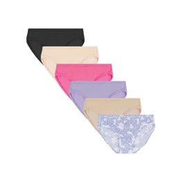 Hanes Lot de 6 slips en coton pour fille, Assortis, 6