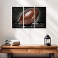 thumbnail image 2 of Elephant Stock Grunge Vintage Football Wall Art - Horizontal Multi Panel Canvas - Living Room Wall Decor - Sports Multi Panel - Brown And Black Decor - 23" x 14", 2 of 4
