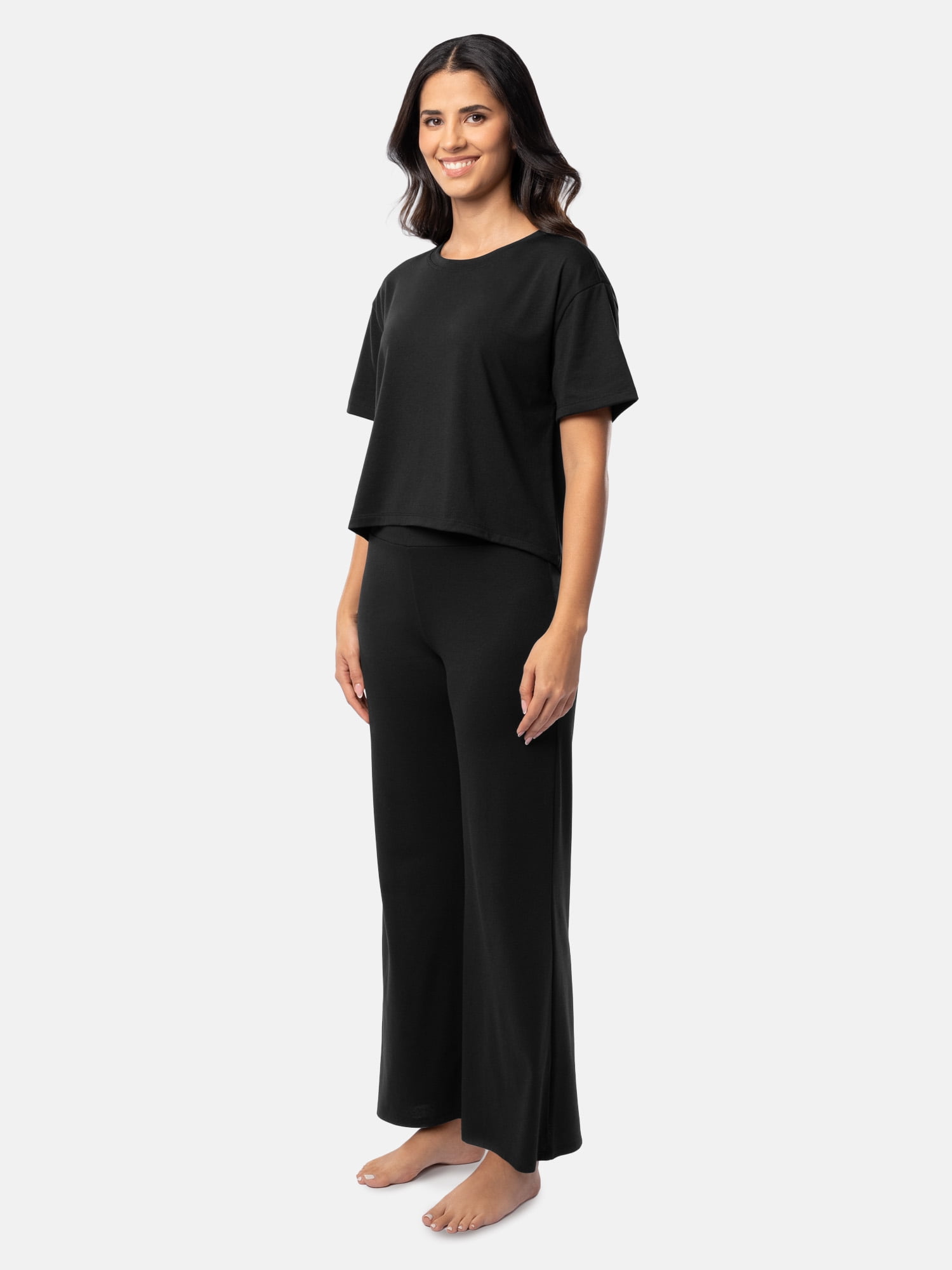 Fruit of the Loom Women's Breathable Short Sleeve Top and Pant Pajama Set, Sizes S-4X