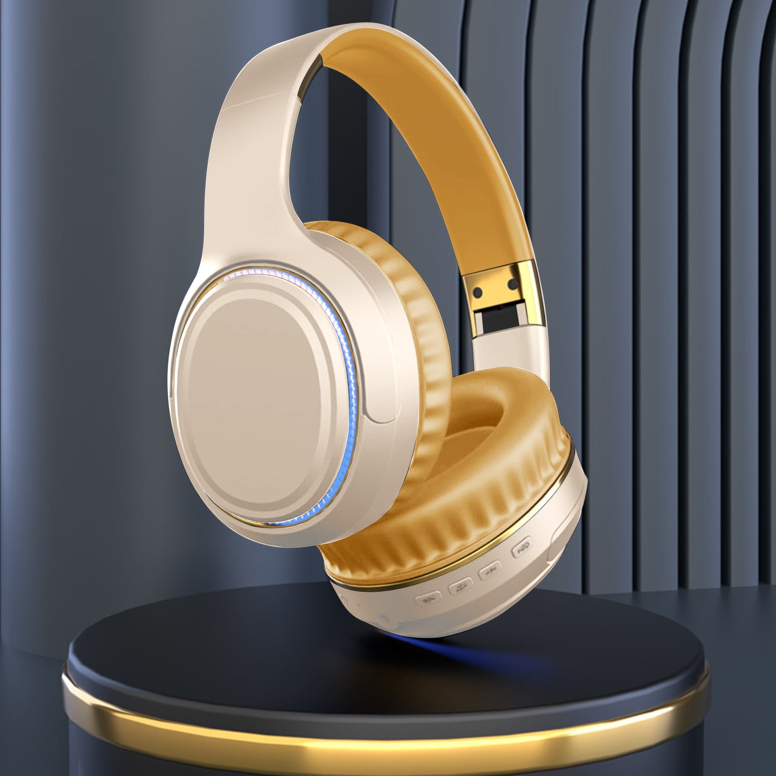 Active Noise Cancelling Headphones 100H Playtime Wireless Over Ear Bluetooth Headphones with Deep Bass Fast Charging Light Weight Comfort Earcups Headsets for Travel Home Office Phone PC,Khaki