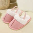 thumbnail image 2 of newwalpole Baby House Slippers Toddlers Infants Fuzzy Slippers 0-18 Months Boys Girls Cozy Fleece Shoes with Heel Strap Pink for Size 5.5, 2 of 8
