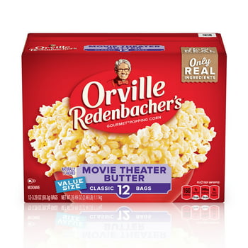 Orville Redenbacher's Movie Theater Butter Microwave Popcorn, 3.29 Oz, 12 Ct