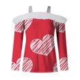 thumbnail image 5 of NMMUED Valentine Shirts Boat Neck Tunics Tops Valentine Heart Love Shirt Letter Print Shirts Off Shoulder Tops Love Vibes Graphic Tees Valentine Tops for Women (S-3XL), 5 of 5