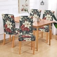 thumbnail image 2 of Yayeee 2 Pack Dining Chair Covers Stretch Parson Chairs Slipcovers Seat Protector, White Christmas Leaves, 2 of 6