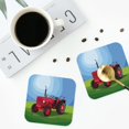 thumbnail image 4 of Yiaed Tractor on farming land Print Leather Coasters for Drinks - Cup Coasters Coffee Table Kitchen Table Bar, Home & Office Gifts Handmade Drink Coasters-Square, 4 of 6