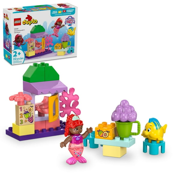 LEGO DUPLO Disney Ariel and Flounder’s Café Stand, The Little Mermaid Toys, Kids Learning Toy, 10420