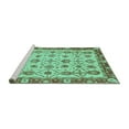 thumbnail image 2 of Ahgly Company Machine Washable Indoor Rectangle Oriental Turquoise Blue Traditional Area Rugs, 7' x 10', 2 of 4