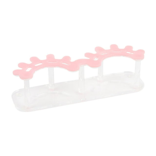 Soporte para pinzas de salón, doble, con 8 agujeros, para pestañas postizas. Rosa