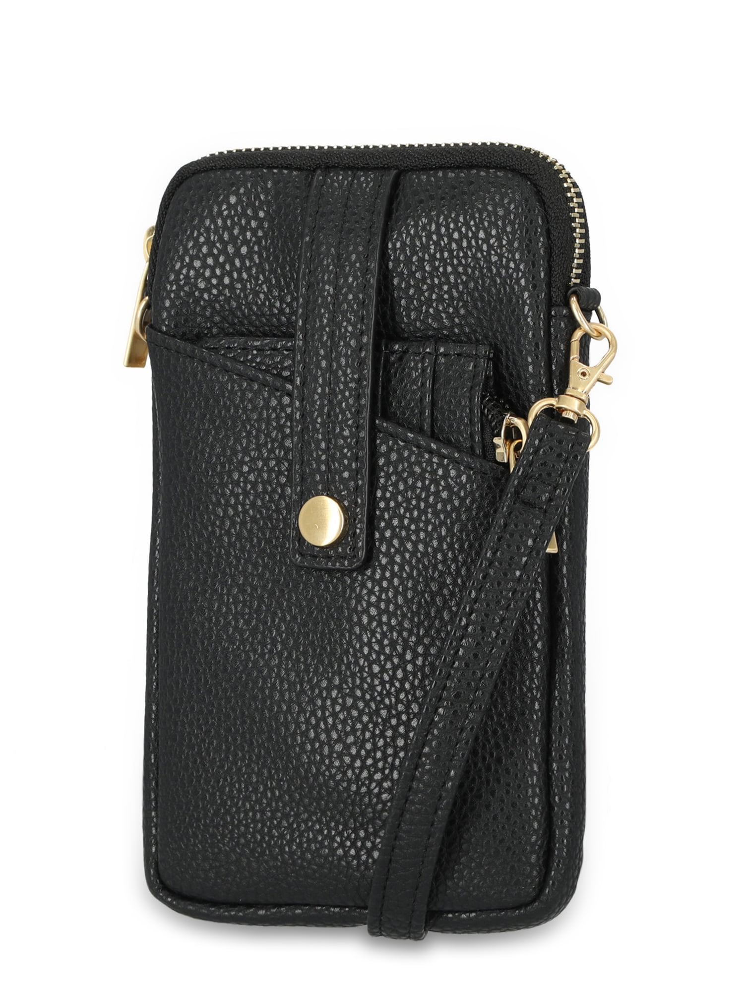 Time and Tru Women's Lanie Phone Wallet Solid Black with Removable