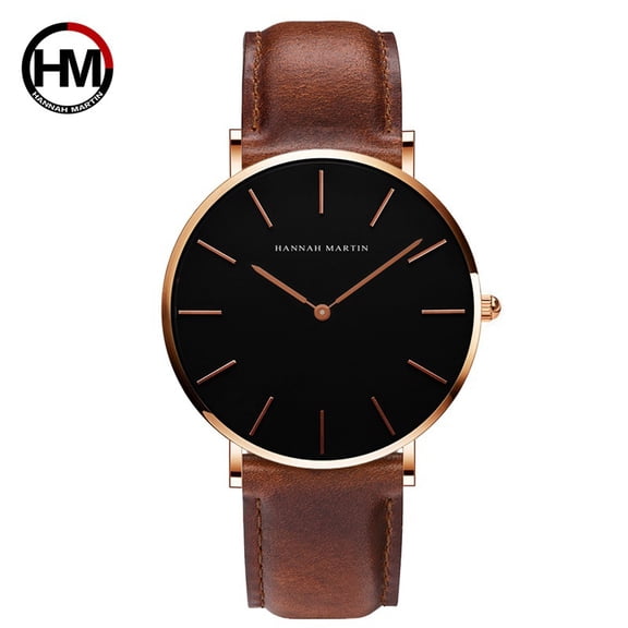 Men's Quartz Watch Waterproof Leather Strap Watch Men's Casual New Simple Quartz Watch Men's Wristwatch Business Fashion Trend