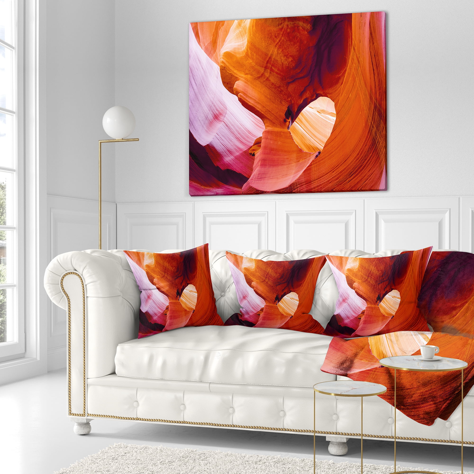 Designart Antelope Canyon USA - Landscape Photo Throw Pillow - 18x18