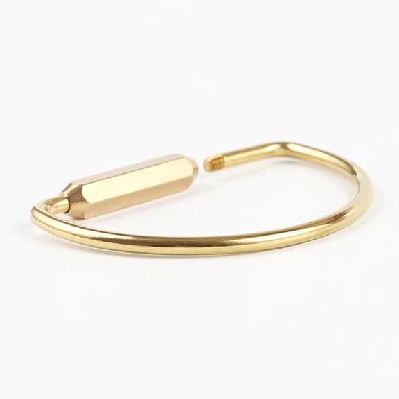 FRCOLOR Golden D Shape Key Chain Ring Brass Material for Keys Hanging 1 Pack Practical Helper
